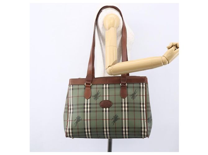 Autre Marque Borsa Tote Nova Check in PVC pelle verde oro Auth 152895 D'oro - vista 24