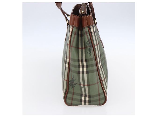 Autre Marque Borsa Tote Nova Check in PVC pelle verde oro Auth 152895 D'oro - vista 3