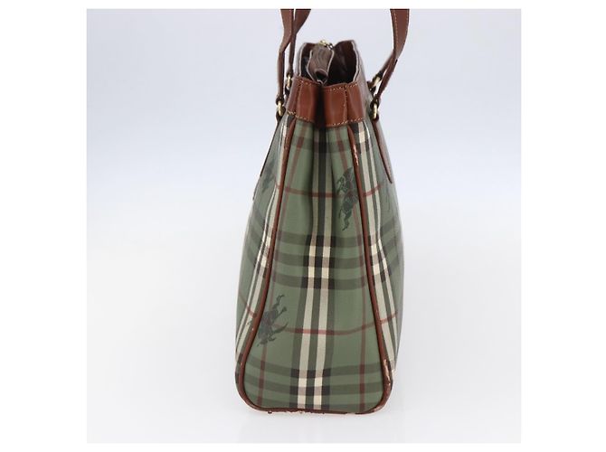 Autre Marque Borsa Tote Nova Check in PVC pelle verde oro Auth 152895 D'oro - vista 4