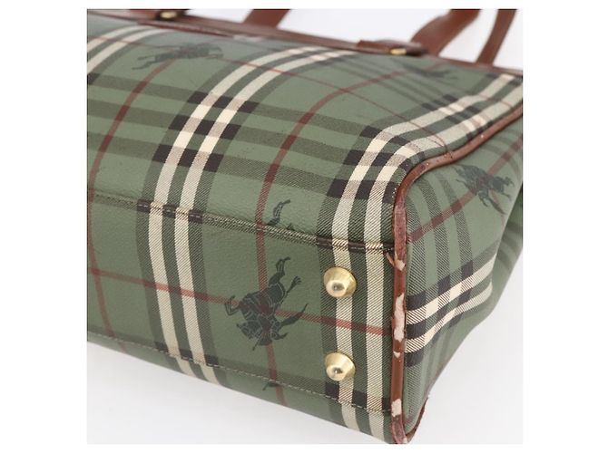Autre Marque Borsa Tote Nova Check in PVC pelle verde oro Auth 152895 D'oro - vista 9
