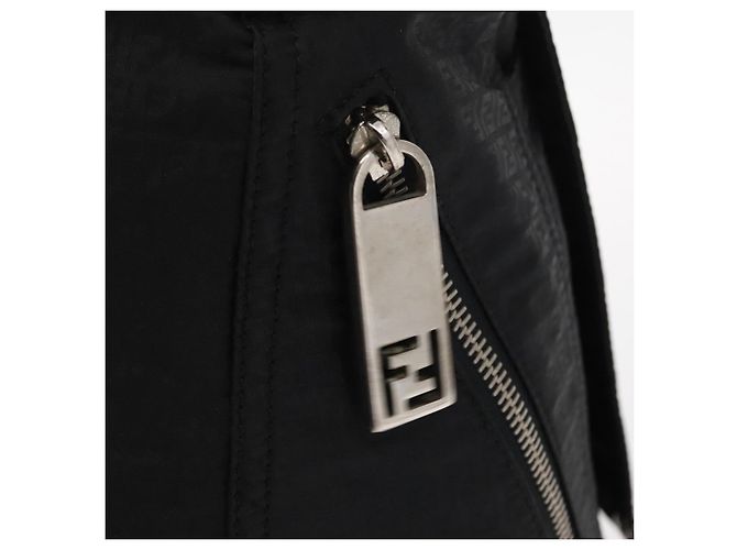 FENDI Zucchino Canvas Tote Bag Schwarz Silber Auth 149710 - Ansicht 17