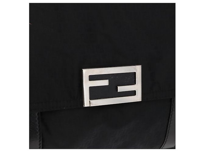 FENDI Zucchino Canvas Tote Bag Schwarz Silber Auth 149710 - Ansicht 18