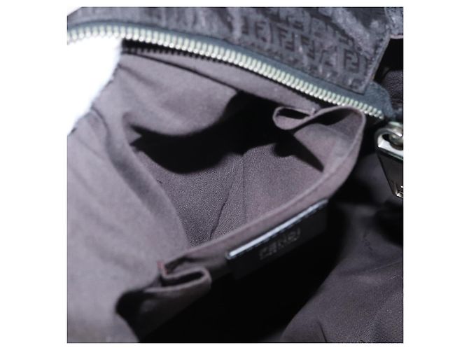 FENDI Zucchino Canvas Tote Bag Schwarz Silber Auth 149710 - Ansicht 22