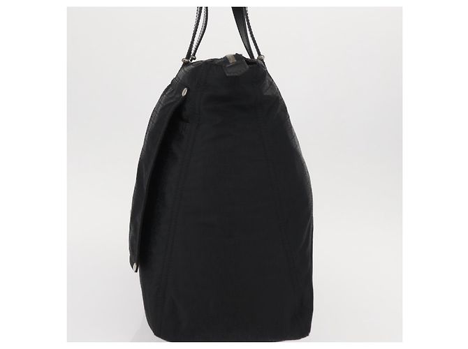 FENDI Zucchino Canvas Tote Bag Schwarz Silber Auth 149710 - Ansicht 3