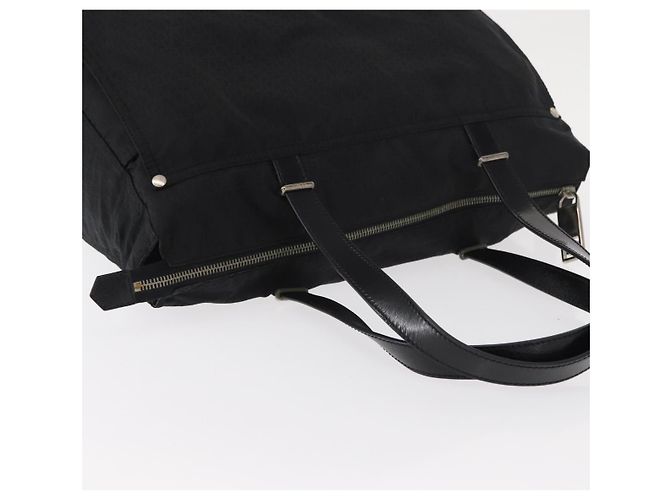 FENDI Zucchino Canvas Tote Bag Schwarz Silber Auth 149710 - Ansicht 6