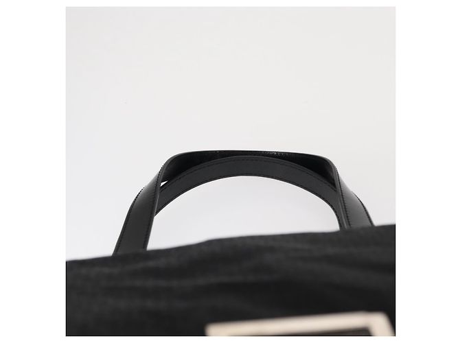 FENDI Zucchino Canvas Tote Bag Schwarz Silber Auth 149710 - Ansicht 8