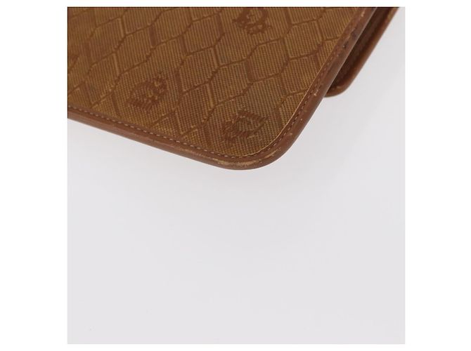 Borsa a spalla in tela a nido d'ape Christian Dior con catena, oro e marrone, Auth 151879 D'oro - vista 17