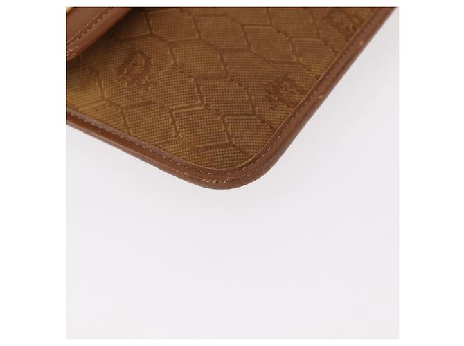Borsa a spalla in tela a nido d'ape Christian Dior con catena, oro e marrone, Auth 151879 D'oro - vista 8