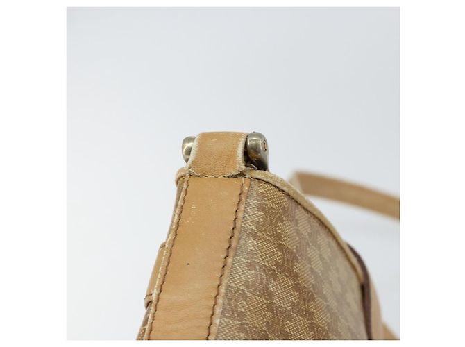 Céline Borsa a Spalla in Tela Macadam CELINE PVC Beige Oro Auth 151047 D'oro - vista 10