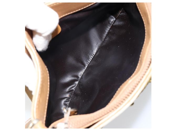 Céline Borsa a Spalla in Tela Macadam CELINE PVC Beige Oro Auth 151047 D'oro - vista 11