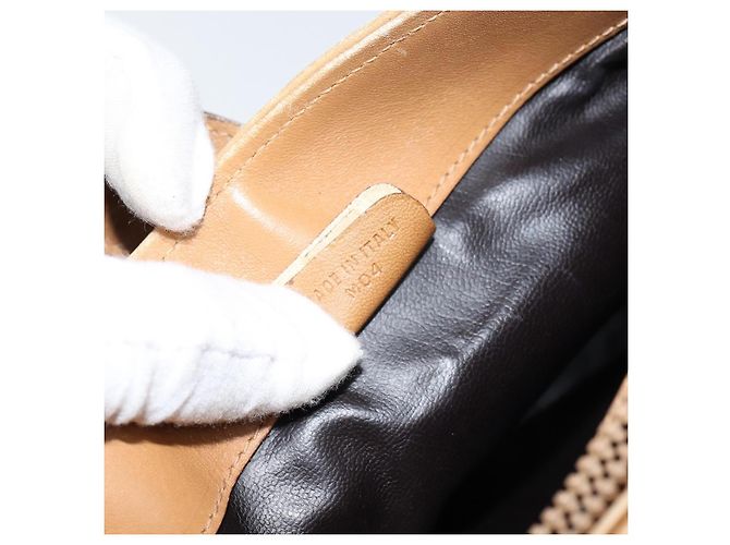 Céline Borsa a Spalla in Tela Macadam CELINE PVC Beige Oro Auth 151047 D'oro - vista 12