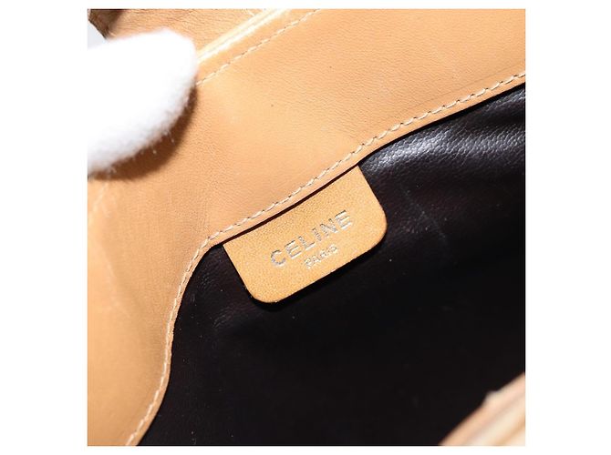 Céline Borsa a Spalla in Tela Macadam CELINE PVC Beige Oro Auth 151047 D'oro - vista 18