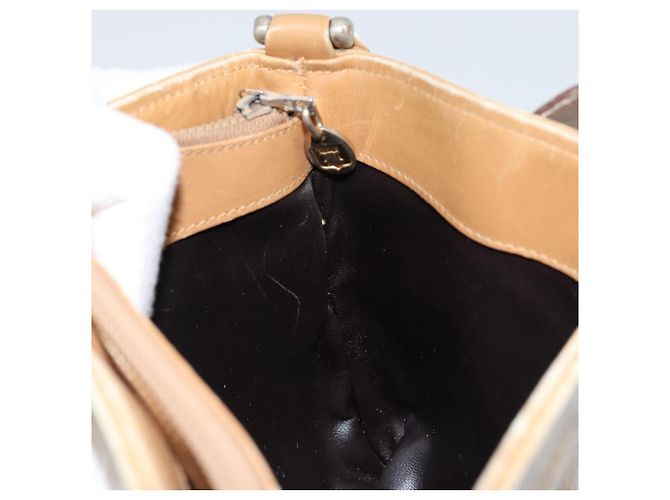 Céline Borsa a Spalla in Tela Macadam CELINE PVC Beige Oro Auth 151047 D'oro - vista 20