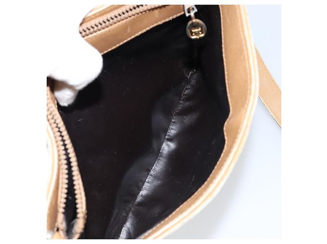 Céline Borsa a Spalla in Tela Macadam CELINE PVC Beige Oro Auth 151047 D'oro - vista 22