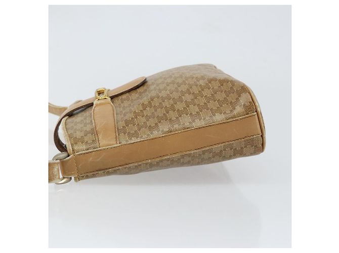 Céline Borsa a Spalla in Tela Macadam CELINE PVC Beige Oro Auth 151047 D'oro - vista 4