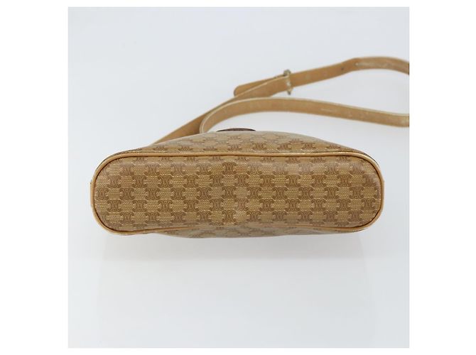 Céline Borsa a Spalla in Tela Macadam CELINE PVC Beige Oro Auth 151047 D'oro - vista 5