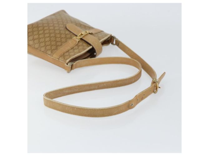 Céline Borsa a Spalla in Tela Macadam CELINE PVC Beige Oro Auth 151047 D'oro - vista 7