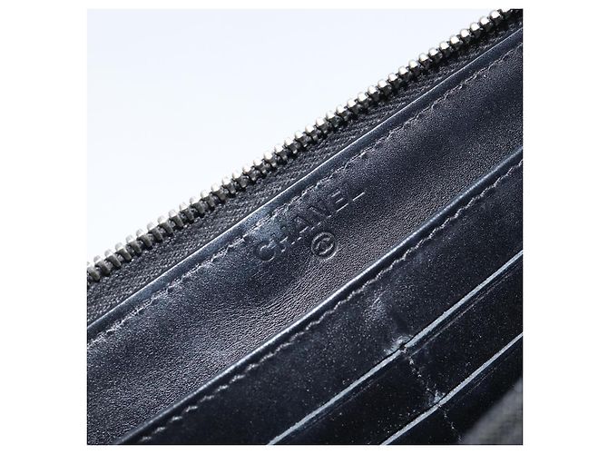 CHANEL Cartera Larga de Cuero Oro Plata CC Auth 149215 Dorado - vista 10