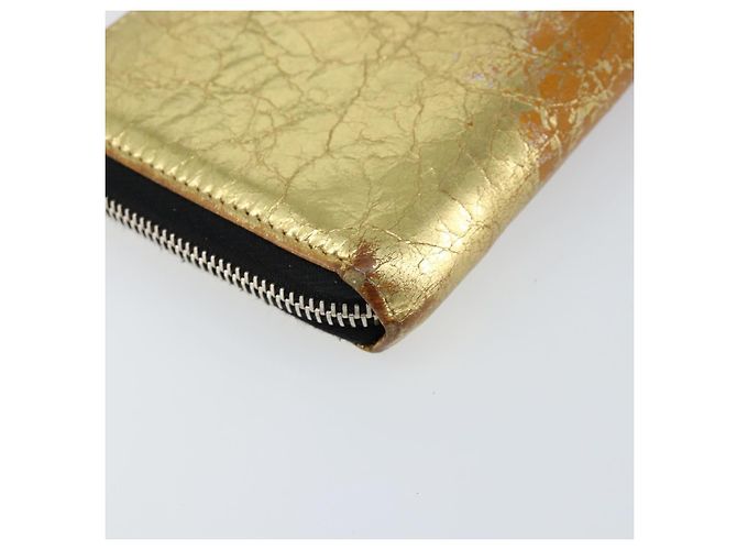 CHANEL Cartera Larga de Cuero Oro Plata CC Auth 149215 Dorado - vista 16