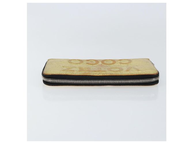 CHANEL Cartera Larga de Cuero Oro Plata CC Auth 149215 Dorado - vista 5