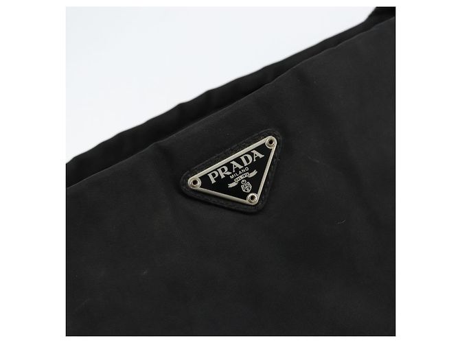 Borsa a Spalla PRADA Nylon Nero Argento Auth SW1711 - vista 17