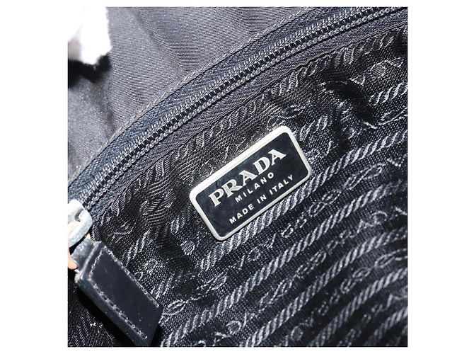 Borsa a Spalla PRADA Nylon Nero Argento Auth SW1711 - vista 18