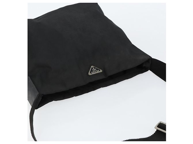 Borsa a Spalla PRADA Nylon Nero Argento Auth SW1711 - vista 6
