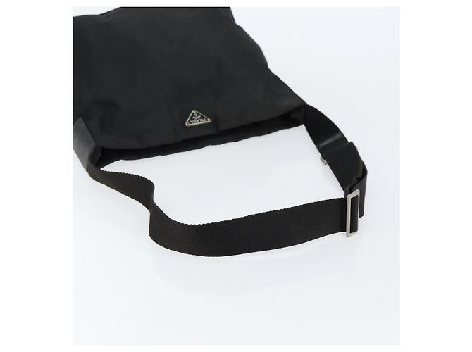 Borsa a Spalla PRADA Nylon Nero Argento Auth SW1711 - vista 7