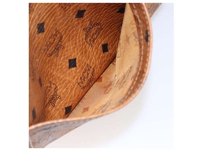 Bolsa tote MCM Logogram Vicetos em couro PVC marrom e dourado Auth gh1080 - vista 20