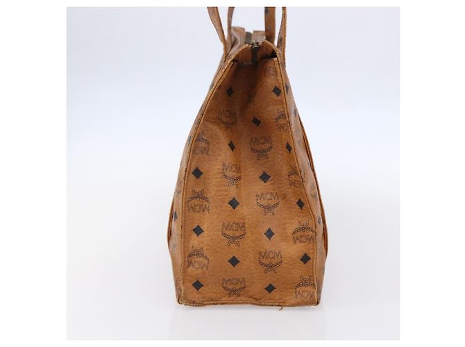 Bolsa tote MCM Logogram Vicetos em couro PVC marrom e dourado Auth gh1080 - vista 3