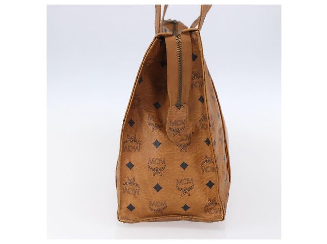 Bolsa tote MCM Logogram Vicetos em couro PVC marrom e dourado Auth gh1080 - vista 4