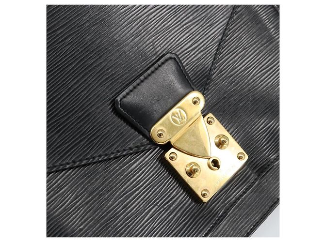 LOUIS VUITTON Borsa a Mano Epi Monceau 28 Nera M52122 LV Auth bs31100 Nero - vista 18