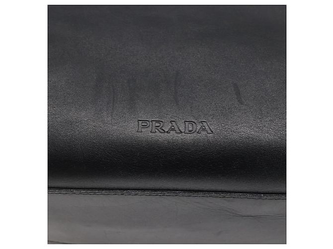 PRADA Borsa a mano in pelle nera argento Auth bs30432 Nero - vista 10