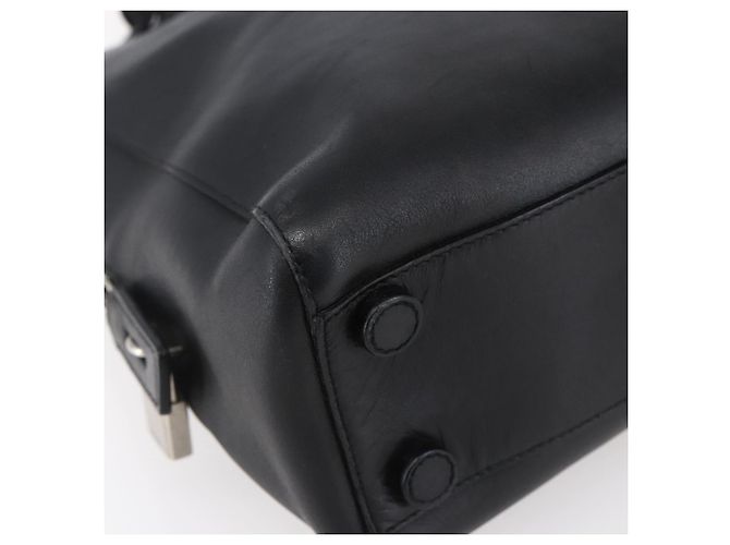 PRADA Borsa a mano in pelle nera argento Auth bs30432 Nero - vista 15