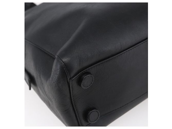 PRADA Borsa a mano in pelle nera argento Auth bs30432 Nero - vista 17
