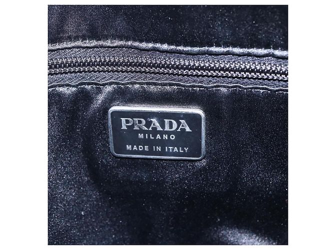 PRADA Borsa a mano in pelle nera argento Auth bs30432 Nero - vista 20