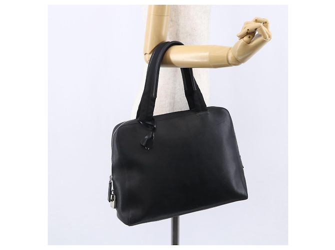 PRADA Borsa a mano in pelle nera argento Auth bs30432 Nero - vista 24