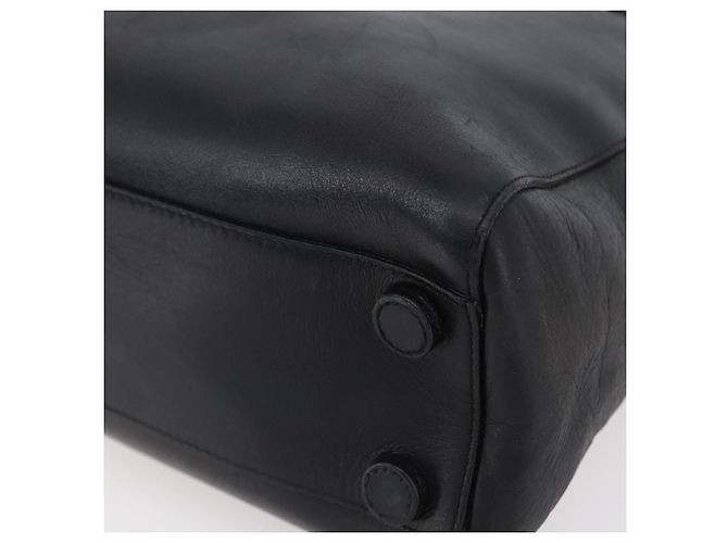 PRADA Borsa a mano in pelle nera argento Auth bs30432 Nero - vista 8
