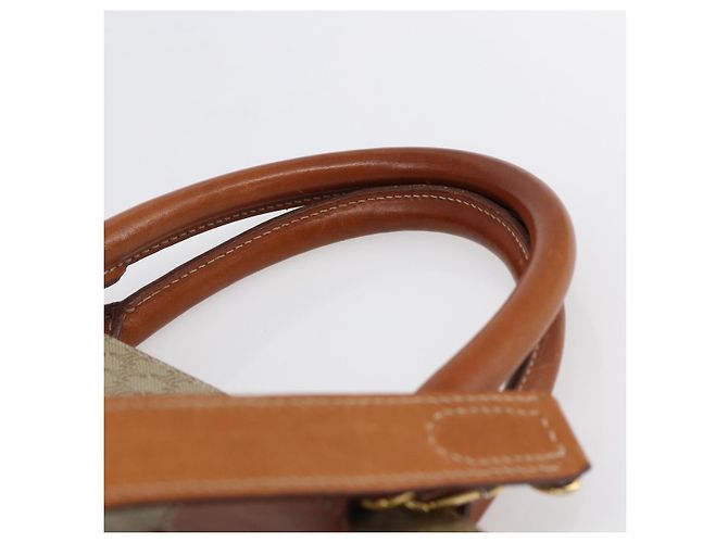 Céline Borsa a mano in tela Macadam CELINE PVC 2in1 Beige Oro Auth fm4931 D'oro - vista 14