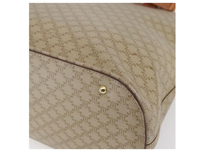 Céline Borsa a mano in tela Macadam CELINE PVC 2in1 Beige Oro Auth fm4931 D'oro - vista 17