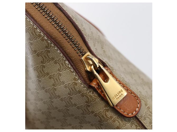 Céline Borsa a mano in tela Macadam CELINE PVC 2in1 Beige Oro Auth fm4931 D'oro - vista 19