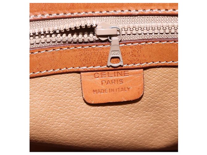 Céline Borsa a mano in tela Macadam CELINE PVC 2in1 Beige Oro Auth fm4931 D'oro - vista 21