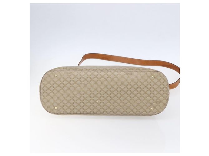 Céline Borsa a mano in tela Macadam CELINE PVC 2in1 Beige Oro Auth fm4931 D'oro - vista 5