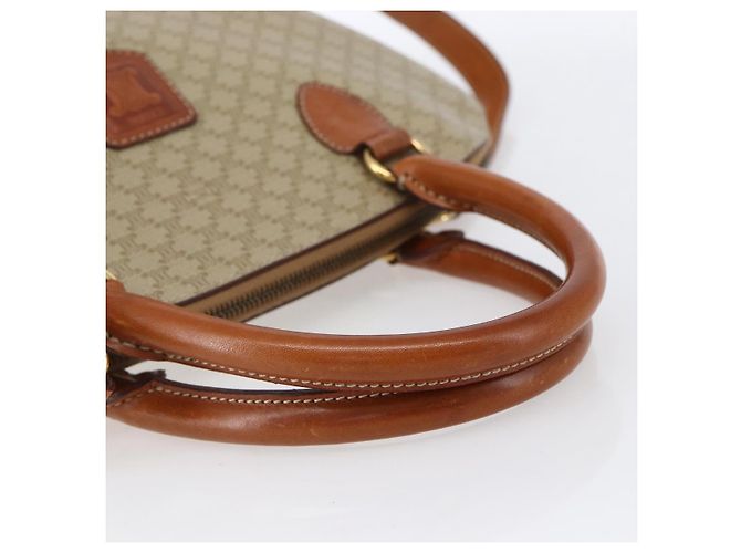 Céline Borsa a mano in tela Macadam CELINE PVC 2in1 Beige Oro Auth fm4931 D'oro - vista 7