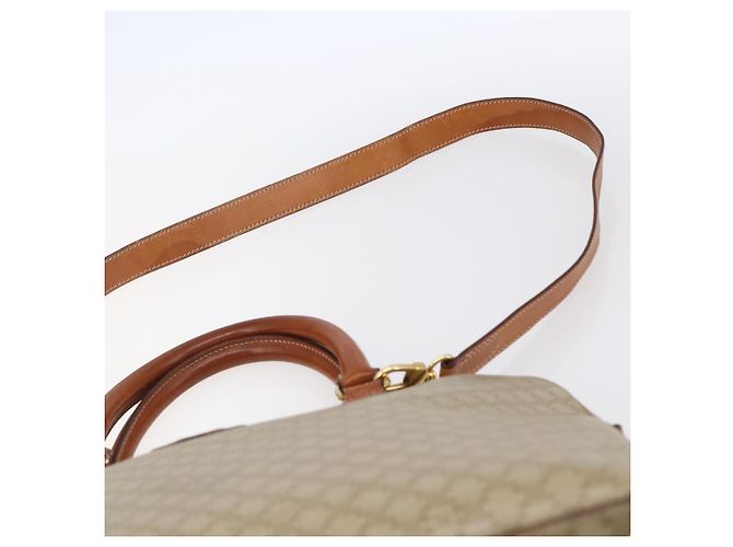 Céline Borsa a mano in tela Macadam CELINE PVC 2in1 Beige Oro Auth fm4931 D'oro - vista 9