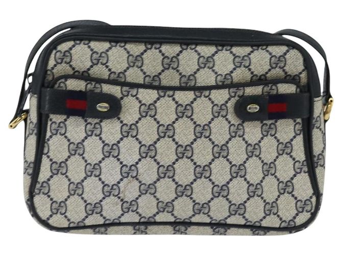 Gucci GG Supreme Sherry Line Schultertasche PVC Marine Gold 904 02 049 Auth 146942 Golden Marineblau - Ansicht 13