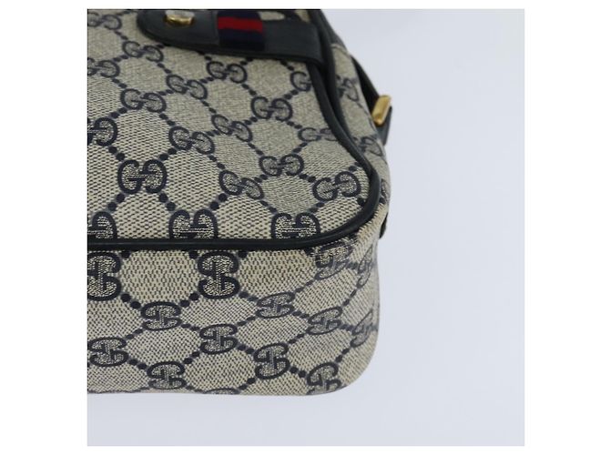 Gucci GG Supreme Sherry Line Schultertasche PVC Marine Gold 904 02 049 Auth 146942 Golden Marineblau - Ansicht 14