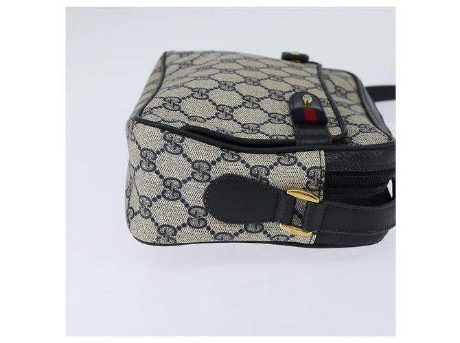 Gucci GG Supreme Sherry Line Schultertasche PVC Marine Gold 904 02 049 Auth 146942 Golden Marineblau - Ansicht 4