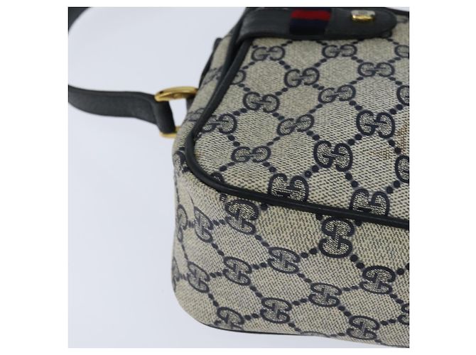 Gucci GG Supreme Sherry Line Schultertasche PVC Marine Gold 904 02 049 Auth 146942 Golden Marineblau - Ansicht 9