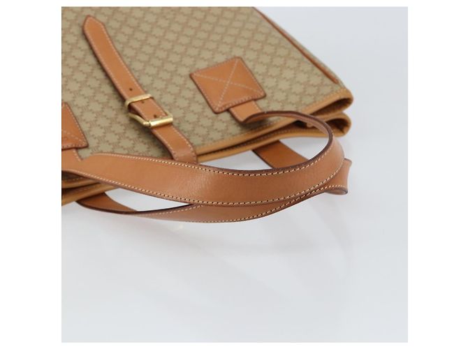 Céline Borsa a Spalla in Tela Macadam CELINE PVC Beige Oro Auth 130820 D'oro - vista 7
